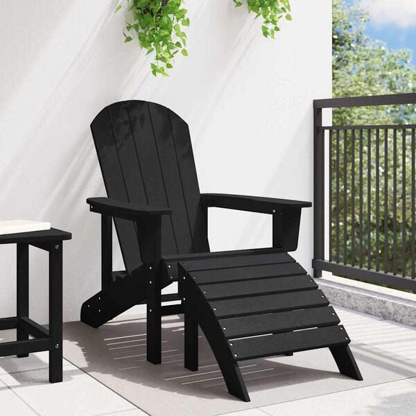 vidaXL Adirondack-Stuhl Schwarz 82 x 74 x 92 cm HDPE