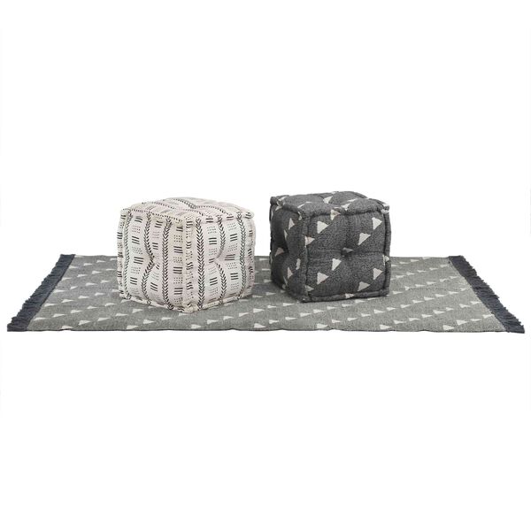 vidaXL Pouffes Geometrisch Grau und Wei&szlig; 40 x 40 x 40 cm Stoff