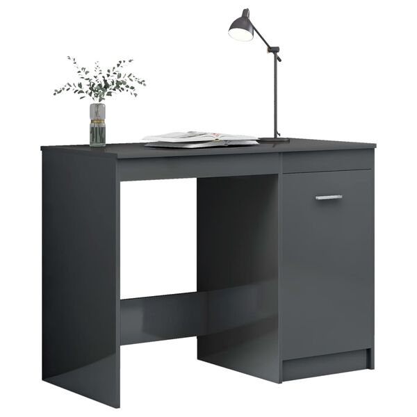 vidaXL Schreibtisch Hochglanz-Grau 100x50x76 cm Holzwerkstoff