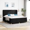 vidaXL Boxspringbett mit Matratze Dunkelgrau 90x190 cm Schwarz Stoff