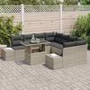 vidaXL Gartensofa-set mit Kissen 9 pcs Hellgrau Poly-Rattan