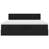 vidaXL Ottomane Bett mit Matratze & LEDs Schwarz 180x200 cm Stoff