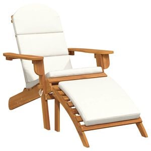 vidaXL Adirondack-Gartenstuhl mit Fu&szlig;st&uuml;tze Massivholz Akazie