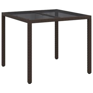 vidaXL Gartentisch Braun 90 x 90 x 75 cm Poly-Rattan