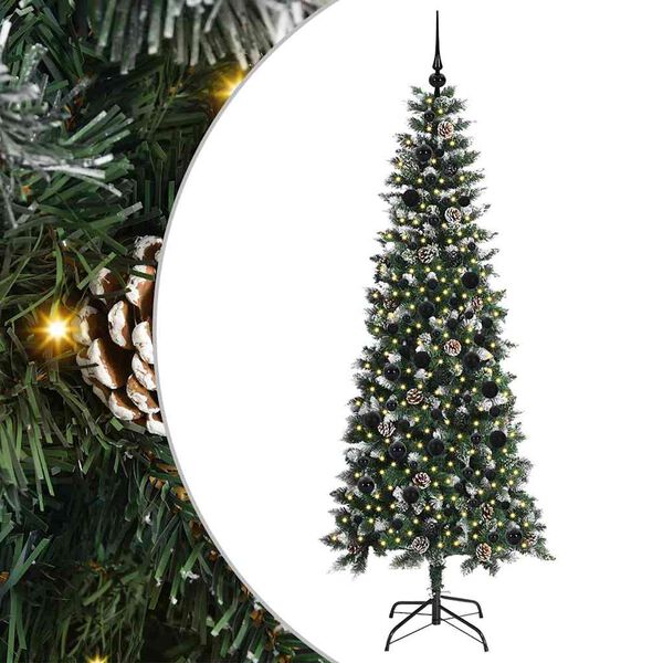 vidaXL K&uuml;nstlicher Weihnachtsbaum mit 300 LEDs mit St&auml;nder Gr&uuml;n 210 cm
