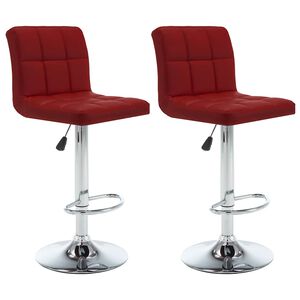 vidaXL Barhocker 2 Stk. Weinrot Kunstleder