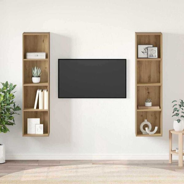 vidaXL TV-Schrankset 2 pcs Braun 37 x 37 x 142,5 cm Holzwerkstoff