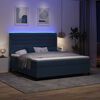 vidaXL LED Boxspringbett mit Matratze Blau 180 x 200 cm Stoff