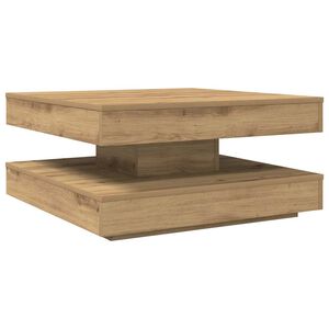 vidaXL Couchtisch 360-Grad Drehbar Artisan-Eiche 70x70x34,5 cm