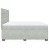 vidaXL Boxspringbett mit Matratze Hellgrau 200x200 cm Samt