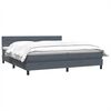 vidaXL Boxspringbett mit Matratze Dunkelgrau 180x220 cm Samt