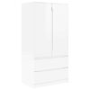 vidaXL Kleiderschrank Hochglanz Wei&szlig; 79,5 x 49 x 156 cm Holzwerkstoff