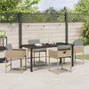 vidaXL Garten Essgruppe mit Kissen 5 pcs Beige Poly-Rattan