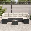 vidaXL Gartensofa-set mit Kissen 8 pcs Schwarz Poly-Rattan