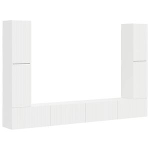 vidaXL TV-Schrankset 8 pcs Wei&szlig; Holzwerkstoff