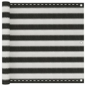 vidaXL Balkonsichtschutz HDPE 90x400 cm anthrazit und wei&szlig;