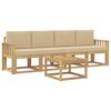 vidaXL Outdoor-Sofagarnitur mit Kissen 5 pcs Wei&szlig; und Beige