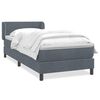 vidaXL Boxspringbett mit Matratze Dunkelgrau 100x210 cm Samt