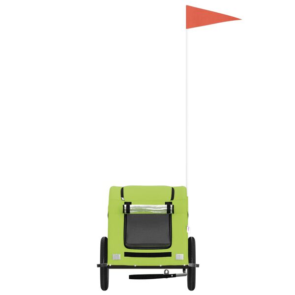 vidaXL Fahrradanhänger Hunde Grün Oxford-Gewebe und Eisen