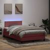 vidaXL Boxspringbett mit Matratze & LED Rosa 120x220 cm Samt
