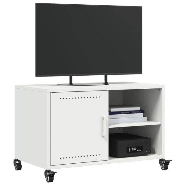vidaXL TV-Schrank Weiß 68x39x43,5 cm Stahl