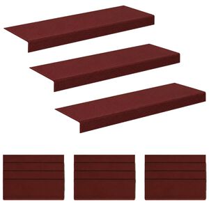 vidaXL Stufenmatten 15 stk. 65 x 21 x 4 cm Bordeauxrot Polyester