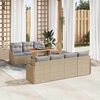 vidaXL Garten-Sofa-Set mit Speicher 8 pcs Beige Poly Rattan
