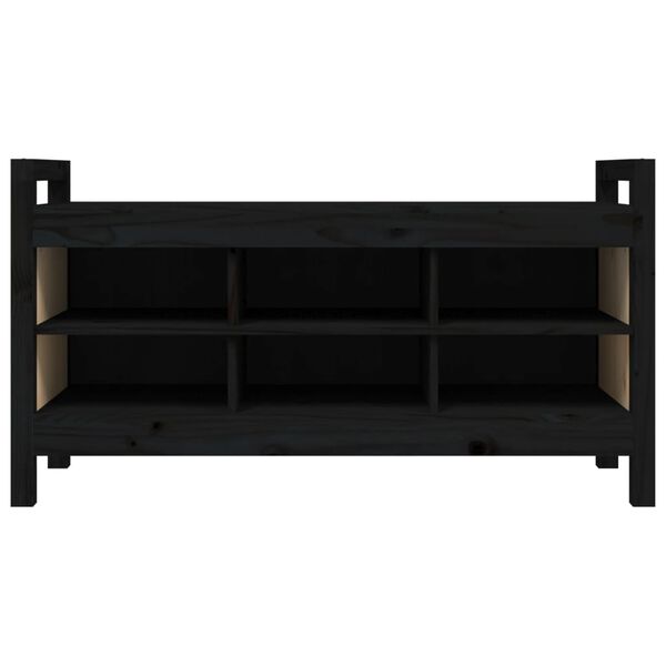 vidaXL Flurbank Schwarz 110x40x60 cm Massivholz Kiefer