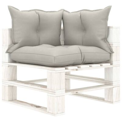 vidaXL Garten-Palettensofa 3-Sitzer mit Kissen in Taupe Holz