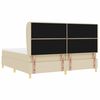 vidaXL Boxspringbett mit Matratze Creme 200 x 200 cm Stoff