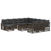 vidaXL Gartensofa-set 13 stk. Grau Poly-Rattan