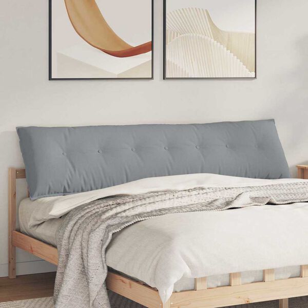 vidaXL R&uuml;ckenkissen Hellgrau 200 x 19 x 50 cm Stoff