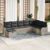 vidaXL Garten-Sofa-Set mit Kissen 8 pcs Hellgrau Poly Rattan