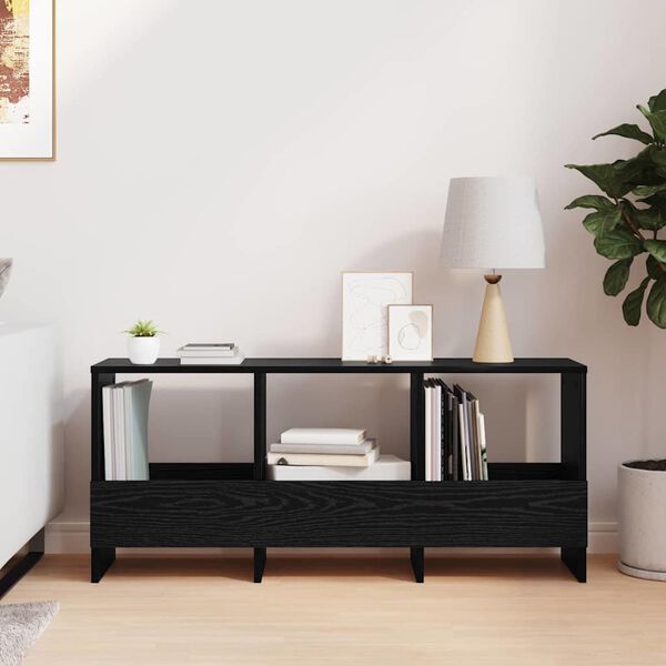 vidaXL Magazinregal Schwarz Eichen-Optik 102 x 30 x 45 cm