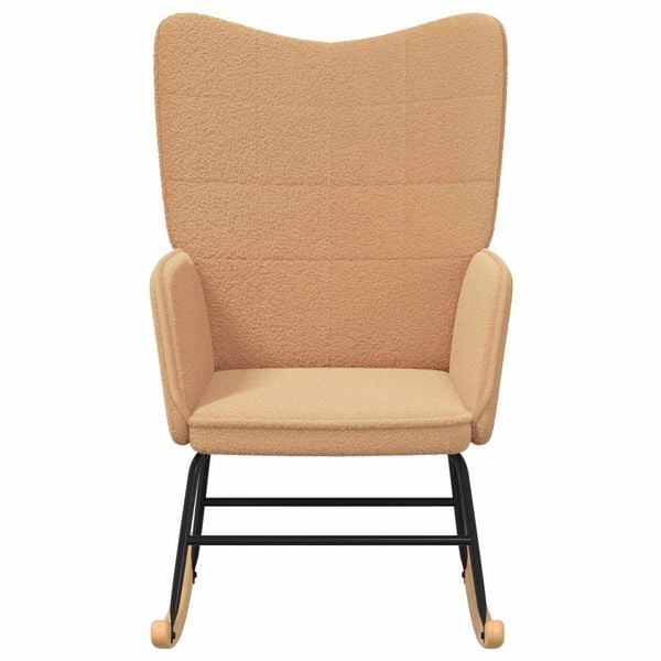 vidaXL Schaukelstuhl Beige Sherpa-Stoff