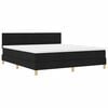 vidaXL LED Boxspringbett mit Kopfteil Schwarz 180 x 200 cm Stoff