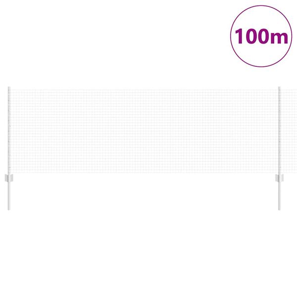 vidaXL Zaun mit Pfosten Silber 0,8 x 100 m Stahl