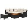 vidaXL M&ouml;belsets 5 stk. Schwarz und Creme PE-Rattan