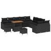 vidaXL Garten-Sofa-Set mit Kissen mit Speicher 13 pcs Schwarz