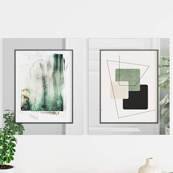 vidaXL Spiegel-Mosaikfliese Geometrisch 12 pcs Silber 30 x 30 cm Glas