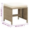 vidaXL Gartenstühle mit Hocker 2 Stk. Poly Rattan Beige