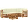 vidaXL Outdoor-Sofagarnitur 6 stk. Natur und Creme Polyester