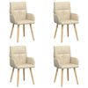vidaXL Esszimmerst&uuml;hle 4 Stk. Stoff Creme 60 x 56 x 96 cm