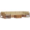 vidaXL Outdoor-Sofagarnitur mit Kissen 8 pcs Natur und Beige