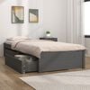 vidaXL Bett mit Schubladen Grau 90x190 cm