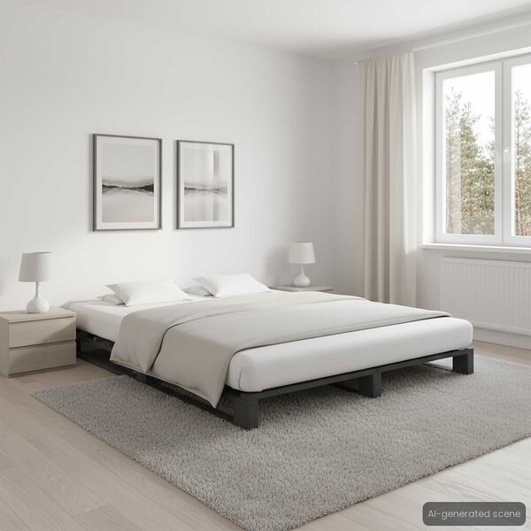 vidaXL Palettenbett Grau Massivholz Kiefer 140&times;200 cm