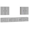vidaXL 8-tlg. TV-Schrank-Set Grau Sonoma Holzwerkstoff