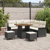vidaXL Garten-Sofa-Set mit Kissen mit Speicher 8 pcs Schwarz und Creme