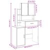 vidaXL Schminktisch mit Schrank Schwarz 80x35x132 cm