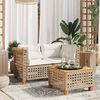 vidaXL Garten-Ecksofas mit Kissen 2 Stk. Beige Poly Rattan